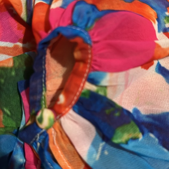 203 LUXXEL | NWT $59 Floral Tie Front Sheer Blouse (size S) - Picture 12 of 12